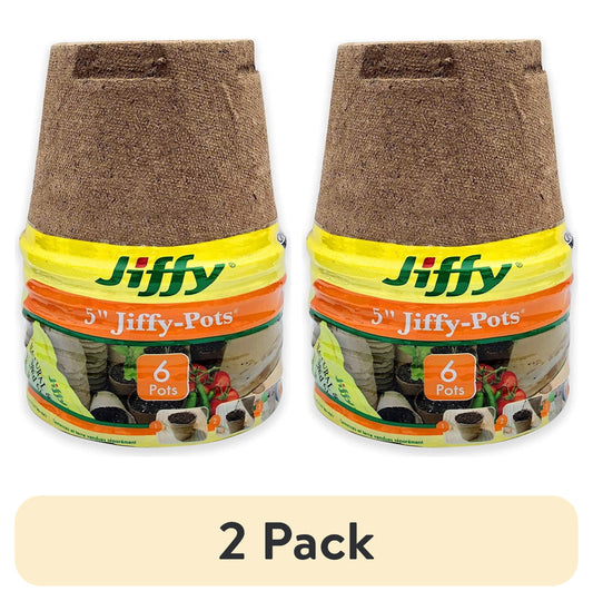(2 Pack)  5" Peat Pots, (6 Pack)