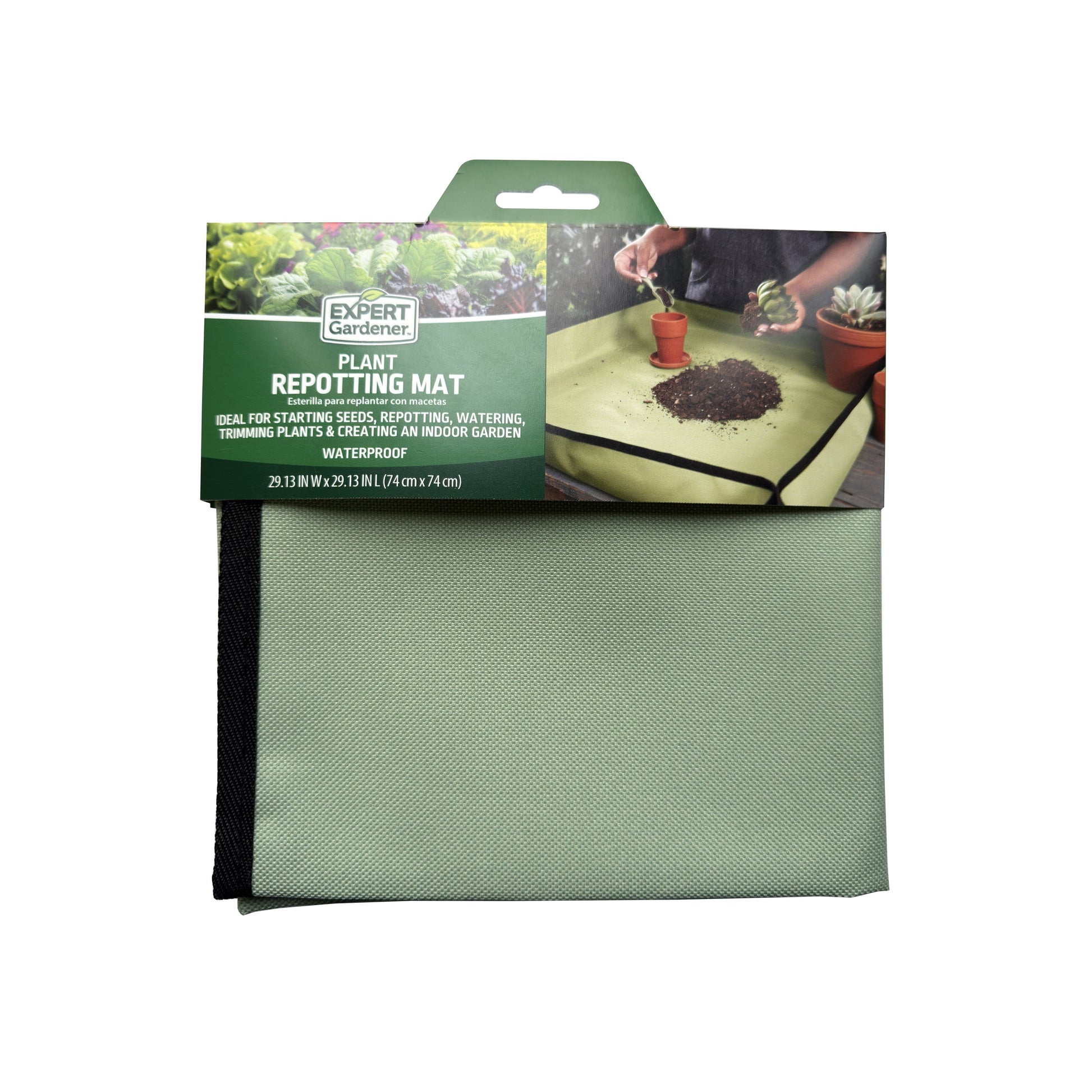Foldable Indoor and Outdoor Repotting Gardening Mat, Waterproof, Green, Durable Oxford Fabric