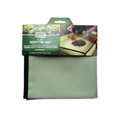 Foldable Indoor and Outdoor Repotting Gardening Mat, Waterproof, Green, Durable Oxford Fabric